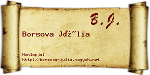 Borsova Júlia névjegykártya